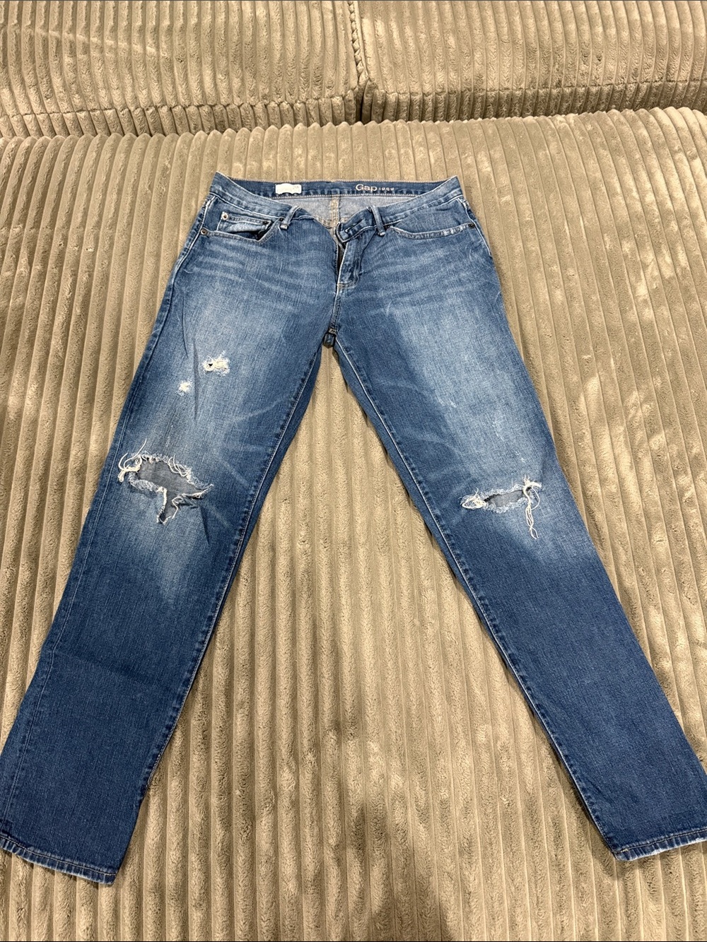 GAP Sexy Boyfriend Distressed Women's Blue Jeans